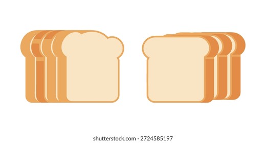 Pilhas de pão branco fatiado com crostas douradas um alimento de fundo branco