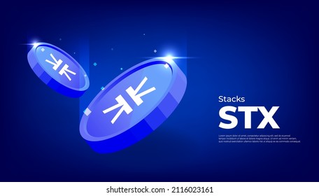 Stacks (STX) Coin Banner. STX Coin Cryptocurrency Concept Banner Background.