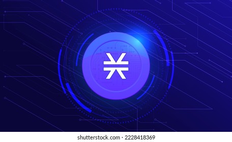 Stacks (STX) coin banner. STX coin cryptocurrency concept banner background.