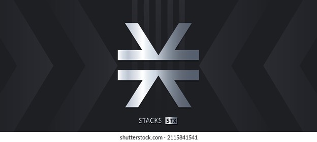 Stacks STX Cryptocurrency symbol vector illustration. Block chain based technology background with crypto logo design. 
