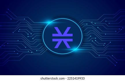 Stacks (STX) logo with crypto currency themed circle background design. Stacks currency vector illustration blockchain technology concept 