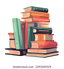 Stacks of textbooks and encyclopedias for studying isolated