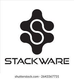 STACKWARE Logo features a bold, modern design symbolizing innovation, reliability, and tech excellence—ideal for software, cloud, or data-driven brands seeking strong digital identity.