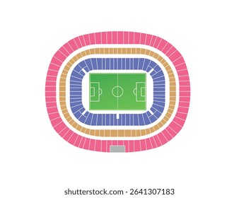 Stade de France stadium (Paris) scheme. Football stadium map. Vector education art illustration