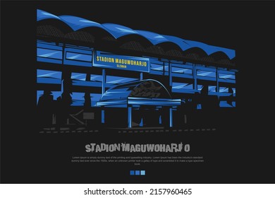 Stadion Maguwoharjo Yogyakarta. Stadium Building Outside Vector