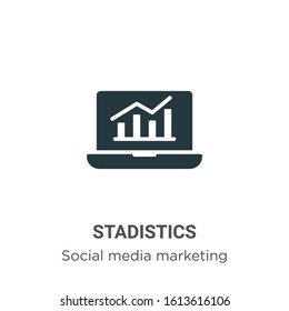 Stadistics glyph icon vector on white background. Flat vector stadistics icon symbol sign from modern social media marketing collection for mobile concept and web apps design.
