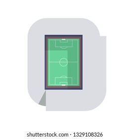 Stadium, aerial view. Isolated flat design vector illustration. Soccer arena