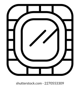 Vector de contorno del icono del anfiteatro del estadio. Edificio antiguo. aula de trabajo