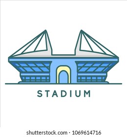 Stadium arena flat style blue color