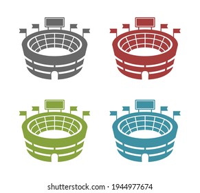 stadium arena icon 3d isolated on white background