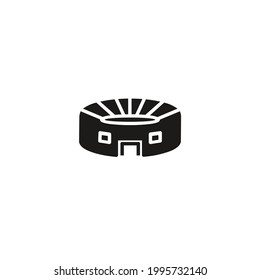 stadium with arena icon vector on a white background
