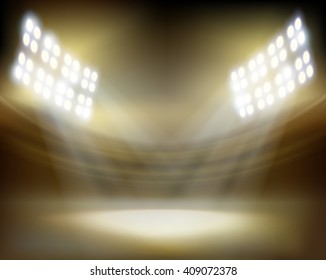 The stadium before the show. Vector illustration.