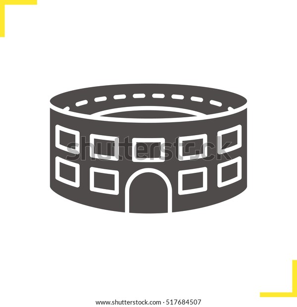 Stadium Building Icon Silhouette Symbol Sport Stock Vector (Royalty ...