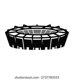 Stadium building icon silhouette vector illustration isolated