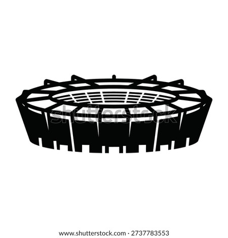 Stadium building icon silhouette vector illustration isolated