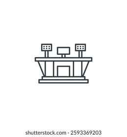 Stadium Building icon symbol vector illustration isolated on white background