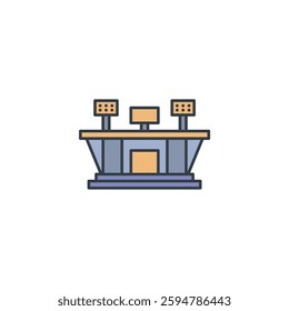 Stadium Building icon symbol vector illustration isolated on white background