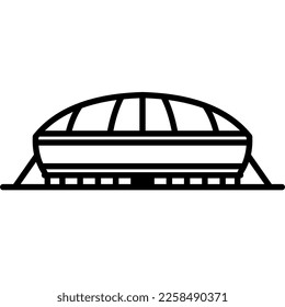 Stadium Building Logo Illustration Vector Icon

