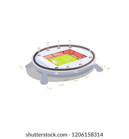 Stadium building, sports football, soccer venue vector Illustration on a white background