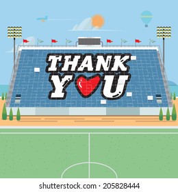 stadium card stunts. thank you - vector illustration