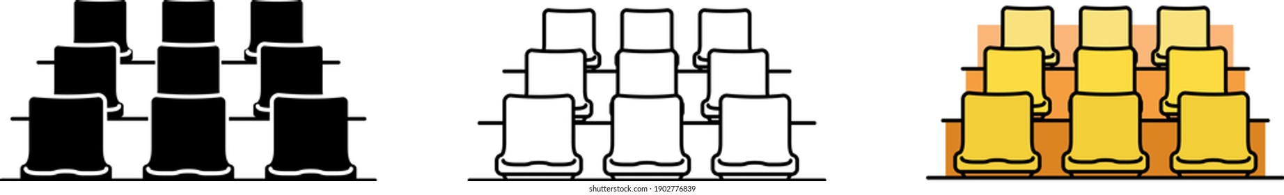 Stadium Chairs Icon , Vector