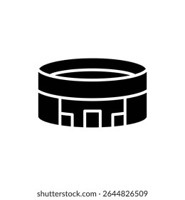 Stadium with Circular Wall and Open Top for Sports and Events