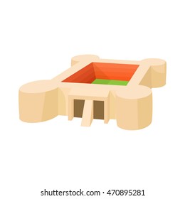 Stadium for competitions icon in cartoon style isolated on white background. Sport symbol