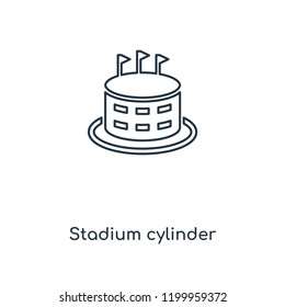 Stadium cylinder concept line icon. Linear Stadium cylinder concept outline symbol design. This simple element illustration can be used for web and mobile UI/UX.