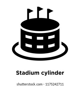 Stadium cylinder icon vector isolated on white background, logo concept of Stadium cylinder sign on transparent background, filled black symbol