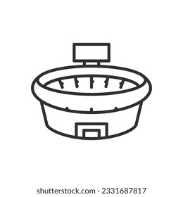 Stadium with a field for sporting events, linear icon. Line with editable stroke