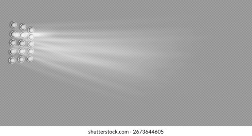 Estroboscópio do estádio conjunto isolado de luzes estroboscópicas de LED para palco de iluminação, estádio, pódio, apresentações publicitárias.