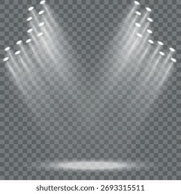 Estroboscópio do estádio conjunto isolado de luzes estroboscópicas de LED para palco de iluminação, estádio, pódio, apresentações publicitárias.