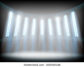 Stadium Floodlights. Vector illustration.