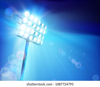 Stadium floodlights. Vector illustration.