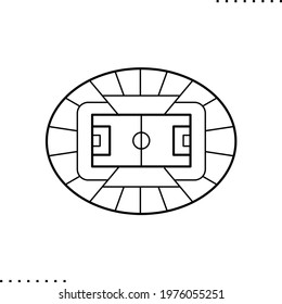 An stadium, football field vector icon in outlines