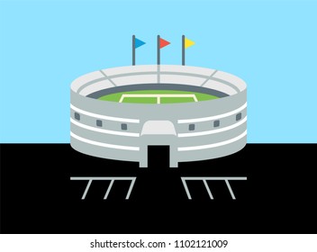 Stadium, football soccer arena flat style vector illustration building