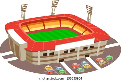 Stadium. Fun cartoon map elements. Elements  are in the separate layers.