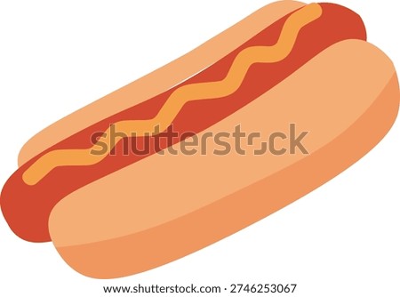 Stadium Hot Dog Snack for Baseball Game Fans Vector Illustration