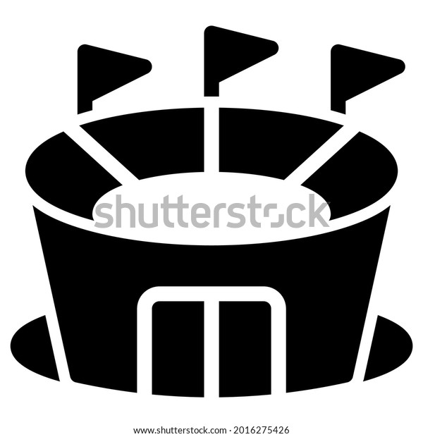 Stadium Icon Black Solid Style Stock Vector (Royalty Free) 2016275426 ...