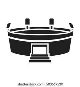 Stadium icon in black style isolated on white background. Building symbol stock vector illustration.