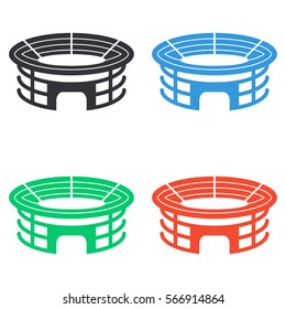 Stadium icon - colored vector  set