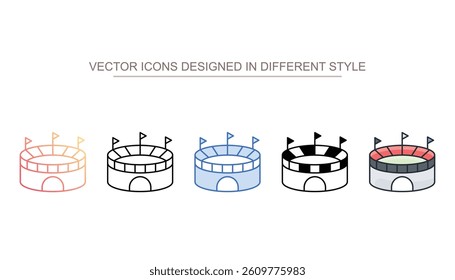 Stadium icon design with white background stock illustration