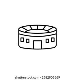stadium icon Flat fill set collection