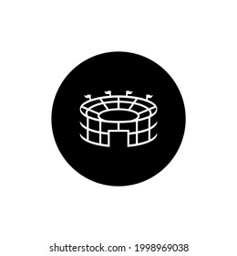 Stadium icon illustration vector circle black color editable.Stadium icon. Arena icon.