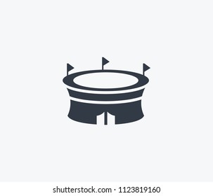 Stadium icon isolated on clean background. Stadium icon concept drawing icon in modern style. Vector illustration for your web mobile logo app UI design.