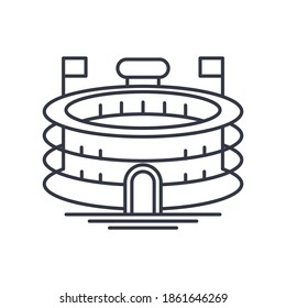 Stadium icon, linear isolated illustration, thin line vector, web design sign, outline concept symbol with editable stroke on white background.