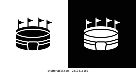 Stadion-Symbol lineares Logo einzeln