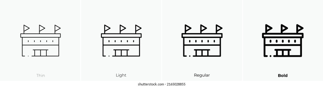 stadium icon. Linear style sign isolated on white background. Vector illustration.
