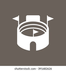 Stadium Icon on Dark Gray Color. Eps-10. 