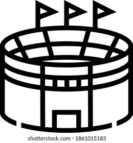 Icono de estadio con estilo de contorno